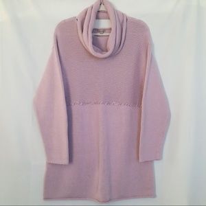 J. Jill Oversize Sweater W/Scarf XL Purple Cotton